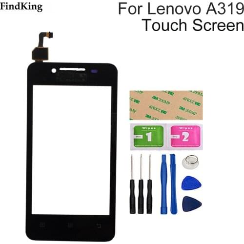 Touch Screen Glass For Lenovo A319 A319i Touch Screen Digitizer Panel Front Outer Glass Lens Sensor Adhesive Tools