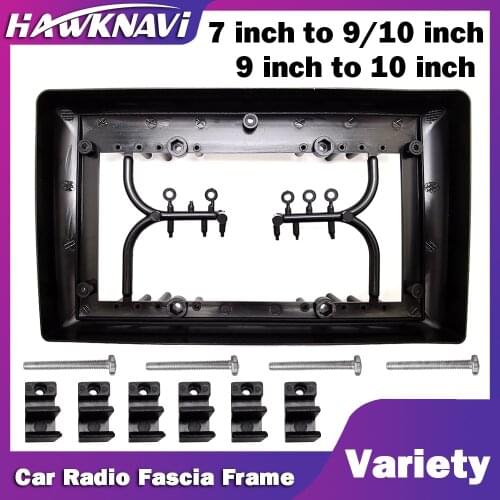 7" Change to 9" Universal 2 Double Din Fascia For Car Radio with 7 inch Frame Stereo Panel Dash Mounting Frame Trim Kit Face