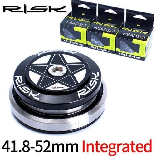RISK 41.8-52mm Built-in Full Hiden Bicycle Headset Double Bearing Waterproof 28.6/41.8-52/30or39.8mm for Straight or Cone Fork