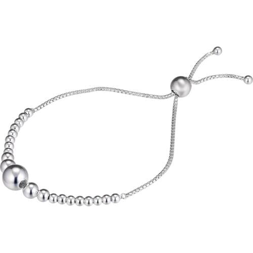 Bracelet For Women Silver String of Beads Bracelets 925 Sterling Silver Jewelry Femme Pulseira Plata de ley Armband