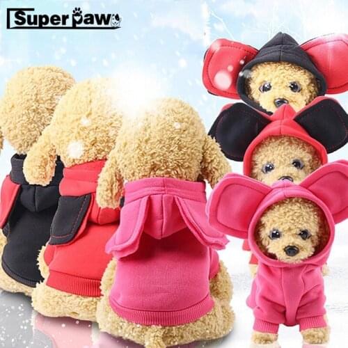 Winter Warm Pet Hoodie Dog Clothes Small Medium Dogs T-shirt Sweaters For Puppy Yorkie Chihuahua Coat Pets Clothing GGC12