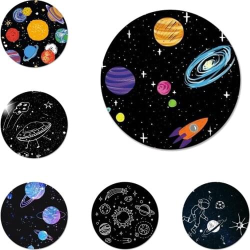 58mm Cartoon Moon Stars Planet Icons Pins Badge Decoration Brooches Metal Badges For Backpack Decoration