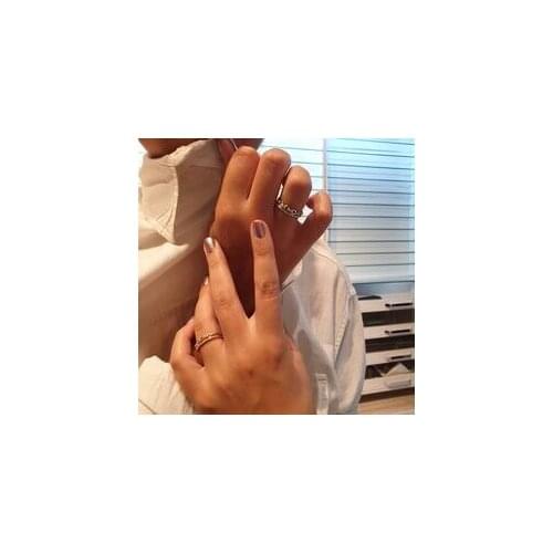 SembolGold Gold Ring Auger & Half 2 Fashion Love Gift Ring For Women Accessories Ring Engagement Jewelry For Women