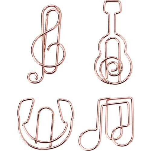 10pcs Music Stationery Musical Paper Clips Metal Note PaperClip Bookmark Mini Clip Notes Photo Decorative Diy Office Binding