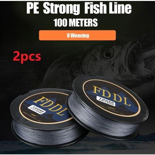 2 Pcs) Fishing Line 100M 8 Strands Braided Fishing Line Multifilament PE Line