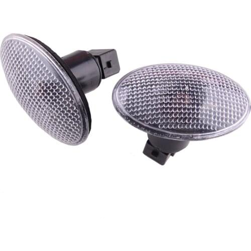 2Pcs/Set 2 Pins PC Car Side Marker Indicator Light Clear Lens w/Bulbs Fit For Ford Transit Escort Fiesta Mondeo Street Mazda