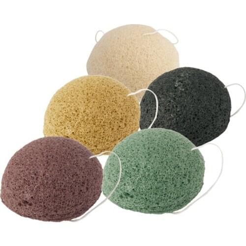 5 Colors Natural Konjac Sponge Facial Care Cleaning Washing Sponge Whitening Deeply Cleansing Pores Massage