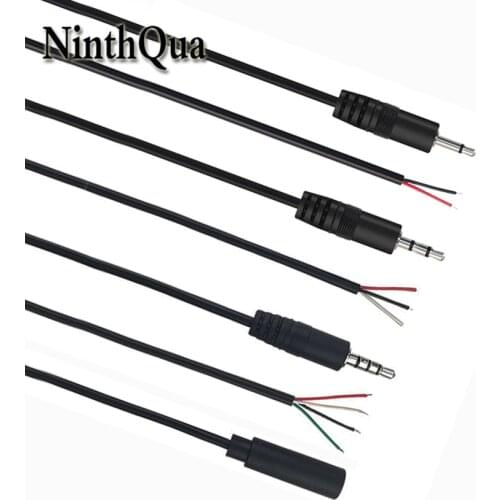 10pcs 2.5mm / 3.5mm Sereo 2Pole 3Pole 4Pole Single-head Audio Cable 30cm Aux Male Copper Wire for Repair