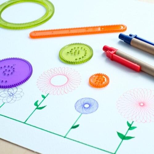 Geometric Ruler for Students Mathematics Drawing Drafting Tools Learning gear Painting Children Puzzle Toys Spirograph Art Tool