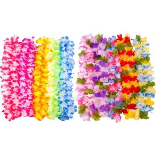 HUIRAN Artificial Flower Garland Hawaiian Flower Necklace Hawaiian Party Decorations Hawaii Party Favors Summer Party Supplies