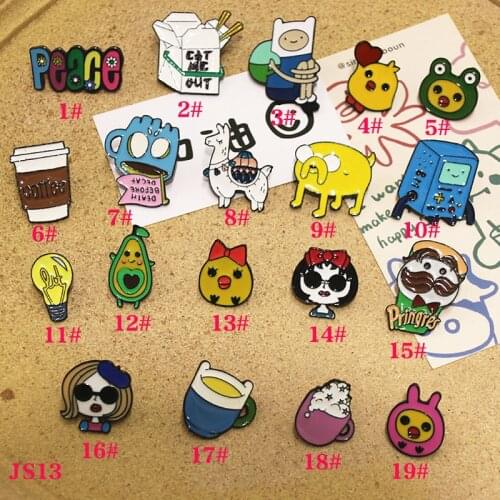 Cute animals metal badge Brooch animal series denim enamel turned over collar learning gift teacher and student jewelry js13