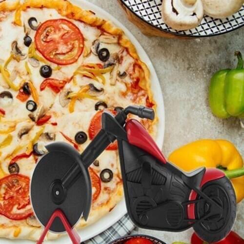 Stainless Steel Motorcycle Cutter Pizza Knife Cake Tools Pizza Wheels Scissors for Pizza, Pies, Waffles Kitchen Accessory