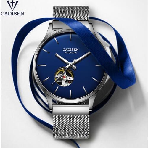 CADISEN 2020 Mens Mechanical Watches For Men Tourbillon Automatic Watch Men Simple Skeleton Watch MIYOTA 82S0 Relogio Masculino