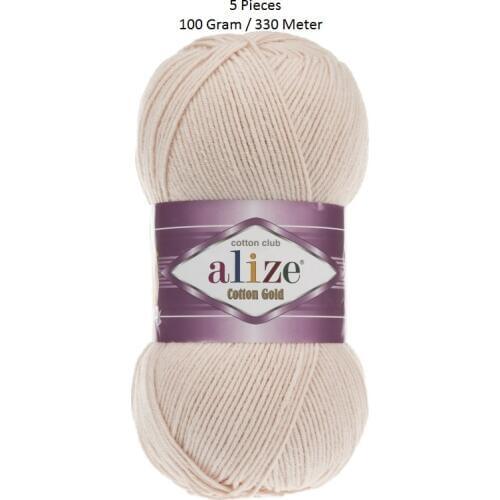 Thread 1 Pack (5 Balls) Alize Cotton Gold Amigurumi Yarn (1 Ball: 100 Gram / 330 Meter) Crochet Tool Kit