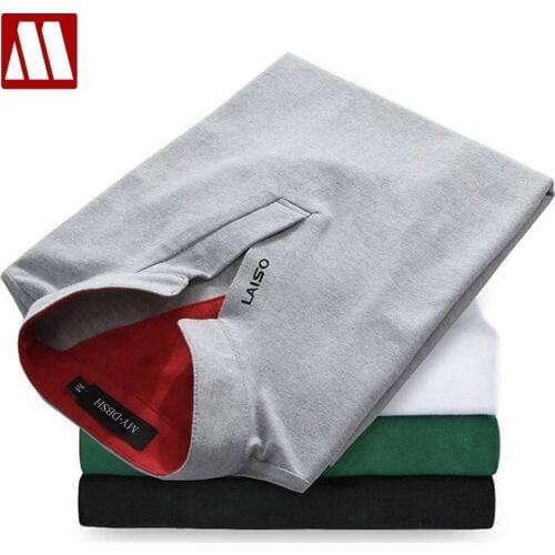 New Fashion Brand Men Polo Shirt Solid V-Neck Short-Sleeve Slim Fit Shirt Men Cotton Polo Shirts Casual Shirts Plus Size 4XL 5XL