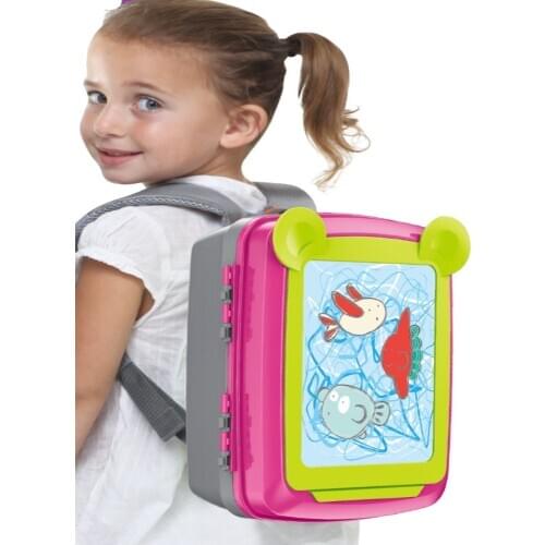 The new multi-functional childrens drawing board doodle backpack is the first choice for childrens gift, including a brush set