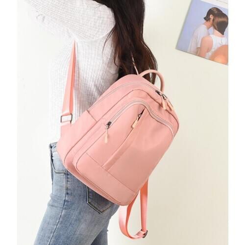 New Fashion Schoolbag Wear-resistant Oxford Casual Backpack Pure Color Shoulder School Bag Teenage Girls Knapsack