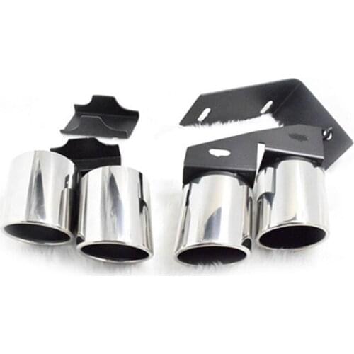 One Set Silver Muffler Tip For Aud-i A3 A4 Update S3 S4 Diffuser Car Accessories Exhaust Tailpipe Nozzles Muffilpipe Muffler Tip