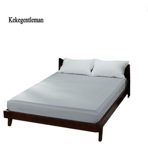 Soft Fitted Sheet Gray Blue Mattress Cover Solid Bed Sheet Fitted Sheets 160x200 CM Wholesale Home Textiles Offer Drop Shipping