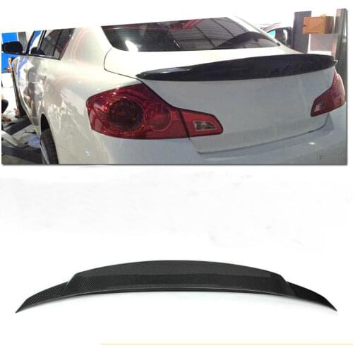 R Style Carbon Fiber Rear Trunk Wing Spoiler Visor Boot Top Lip Retrofit For Infiniti G35 G25 G37 Q40 4-Door Sedan 2007-2015 13