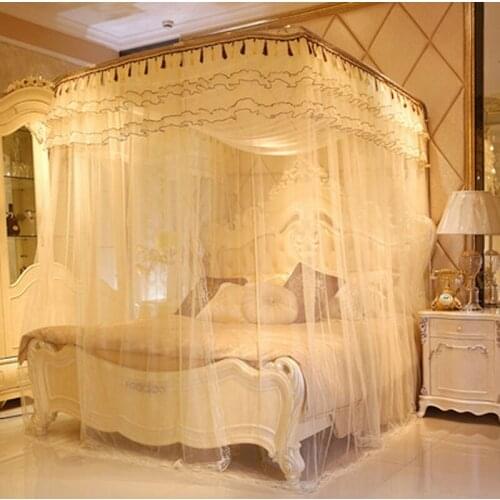 1.2/1.5/1.8/2.0m Lace palace Mosquito Nets Three-Door Floor-To-Ceiling Household Bed Curtains Home Decoration