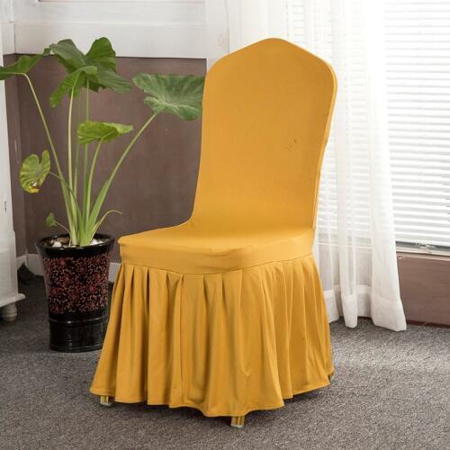 Spandex Dining Chair Covers with Skirt For Weddings Hotel Chair Cover Decorative Chair Covers High Quality Chair Covers
