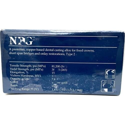 1000 Grams AalbaDent NPG Alloy Gold Color Dental Metal For Restorations