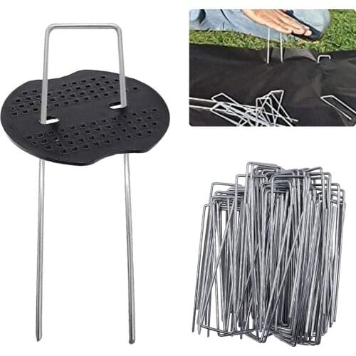 50pcs U Shape Gauge Galvanized Steel Garden Picket Stakes Staple Securing Pegs For Landscape Fabric Netting