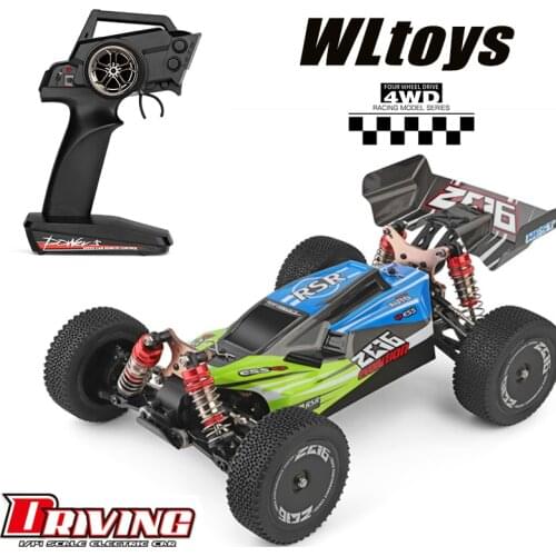 WLtoys 144001 2.4G Racing Remote Control Car Competition 60 km/h Metal Chassis 4wd Electric RC Formula Car for Christmas Gift