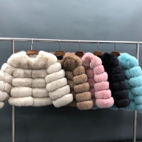 Winter Women Fur Coat Solid Fashion Real Fox Fur Jacket Plus Size Outwear Fur Woman DHL Free Shipping