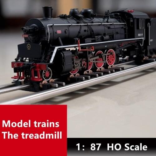 1:87 Model Railway HO Scale train Riders Standard Track Roller Test Stand with 8 Trolleys Train treadmill Track bearing toy