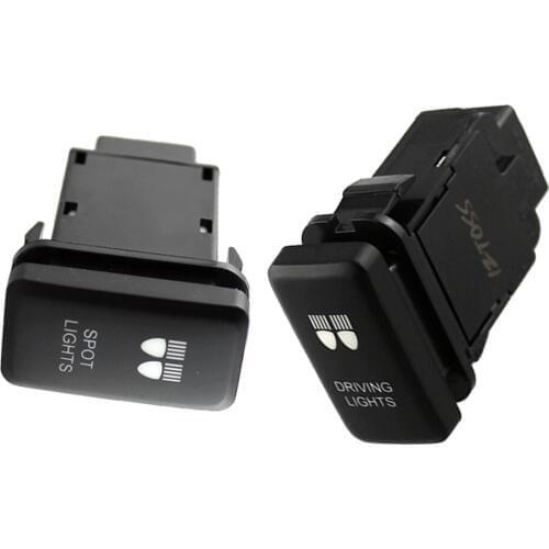 2pcs Push Button 12V 3A With Blue LED SPOT LIGHTS + DRIVING LIGHTS For Toyota Prado 120 Series 2003-2009