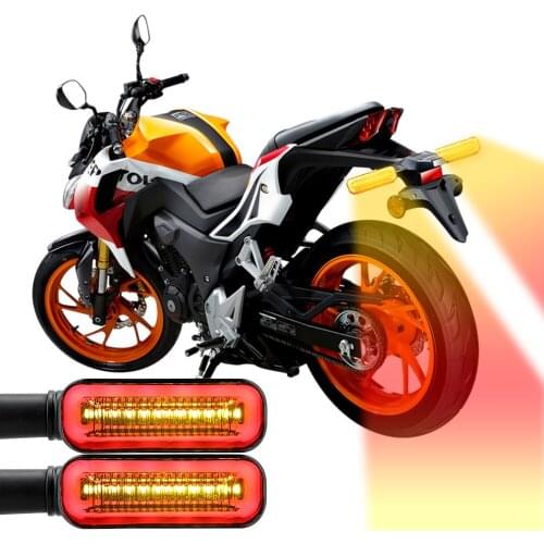 2Pcs/set Flowing Water Flasher Motorcycle Turn Signals Tail Lamp LED Turn Signal Light 2 in 1 Blinker Indicators Universal