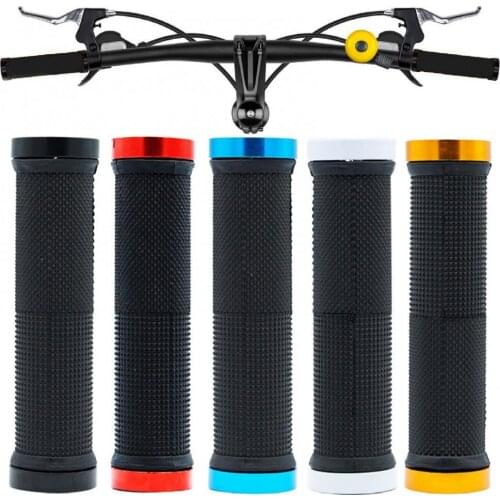 2 pieces of mountain bike road bike handlebar handle anti-slip rubber sleeve with lock ring anti-slip handle rubber sleeve