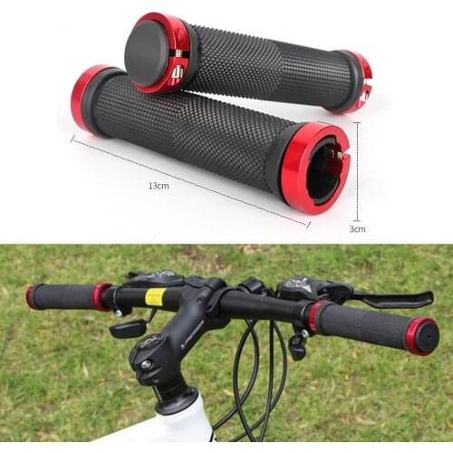 2pcs MTB Rubber Bicycle Grips Anti-Skid Aluminum BMX Bike Handle Bars End Grips Mountain Road Cycling Handlebar Accessories