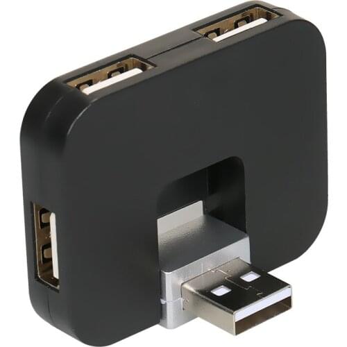 4-port USB2.0 Hub Rotating USB2.0 Converter Support USB Fan Mouse Keyboard Mobile Hard Disk U Disk USB Light for PC Laptop