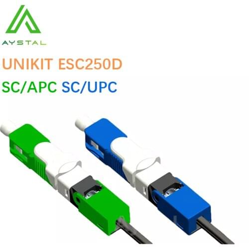 50/100/200Pcs UNIKIT FTTH ESC250D SC APC Single-Mode Fiber Optic New Model Optical Fiber Fast Connector Free Shipping