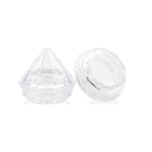 5G Empty Clear Plastic Diamond Shaped Cream Jar, Mini Small Cosmetic Portable Lipstick Sub Container, Travel Sample Cream Pot
