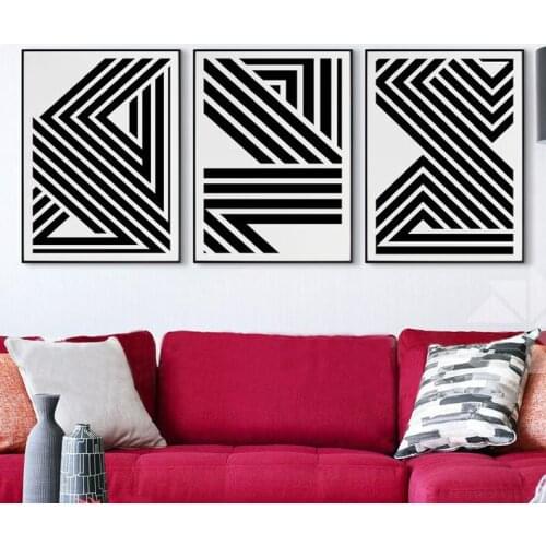 Gohipang Abstract Geometry Line Wall Art Canvas Painting Nordic Posters And Prints Black White Wall Pictures For Living Room