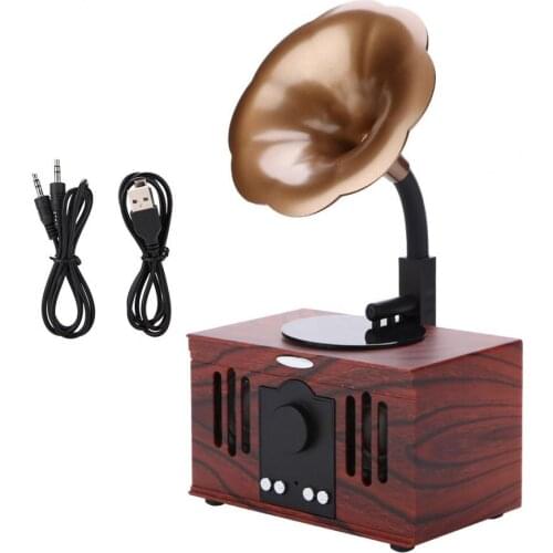 AS80 Bluetooth Retro Speaker Wireless Speaker with TF Card Slot AUX Line Horn Indoor Stereo Loudspeaker