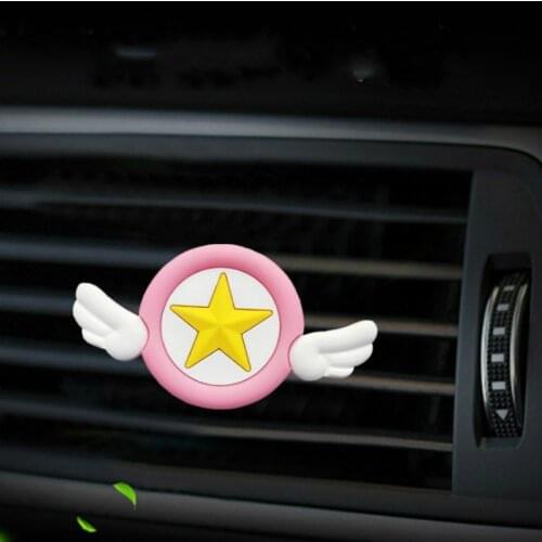 Car Styling Cute Angel Wings Style Five Stars Air Freshener Automobile Interior Decoration Air Vent Perfume Clip Accessories