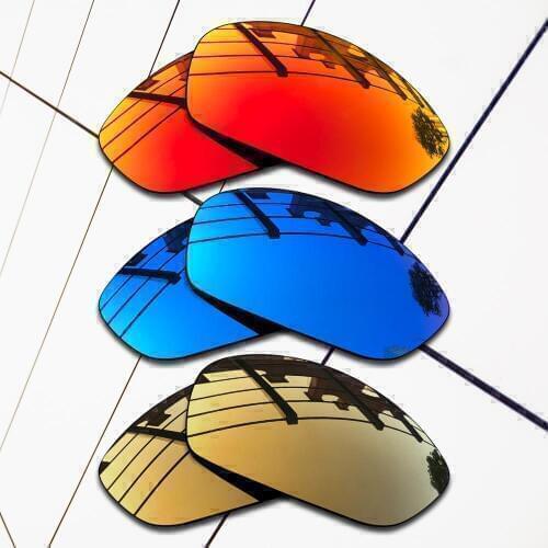 E.O.S 3 Pairs Ice blue & Fire Red & Bronze Gold Polarized Replacement Lenses for Oakley Straight Jacket 1999 Sunglasses