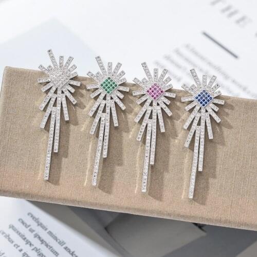 European and American fashion temperament micro-set irregular zircon earrings female/girl wedding party new bride jewelry gift