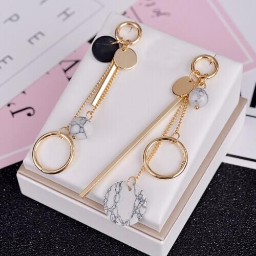 Korean temperament female long earrings cracked tassel asymmetric earrings earrings womens jewelry wholesale