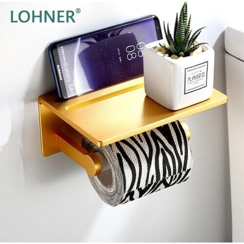 Lohner Toilet Roll Box Hole-Free Paper Towel Holder Creative Storage Rack Bathroom Organizer Shelf Soporte Papel Higienico