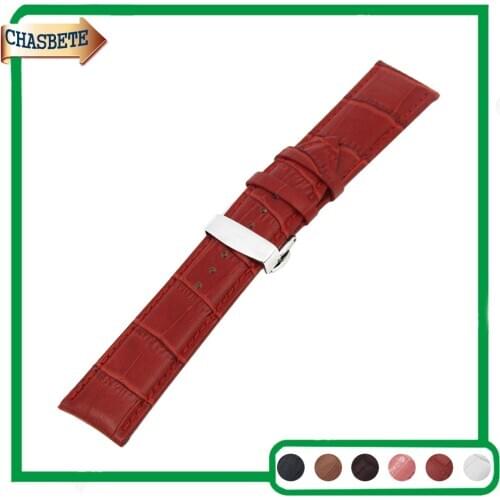 Leather Watch Band for DW Daniel Wellington 18mm 20mm Men Women Belt Wrist Strap Loop Bracelet Black Brown Pink + Pin + Tool