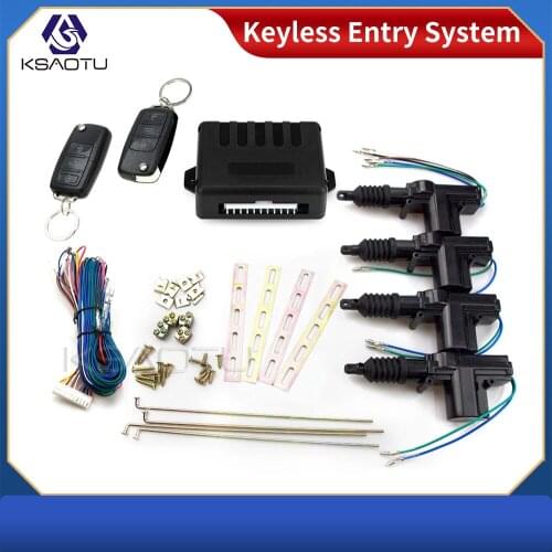 KSAOTU 256 universal Auto Car Power Door Lock Actuator 12v Motor 4 Pack Car Remote Control Central Locking Keyless Entry System