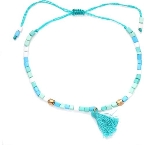 Multicolor Beads Tassels Adjustable Anklet Women Girl 2020 New Fashion Hot Sale String Handmade Summer Beach Jewelry Present