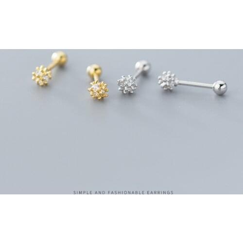 Modian Genuine 925 Sterling Silver Blooming Dandelion Exquisite Stud Earrings for Women Gift Fashion Plant Ear Pin Fine Jewelry