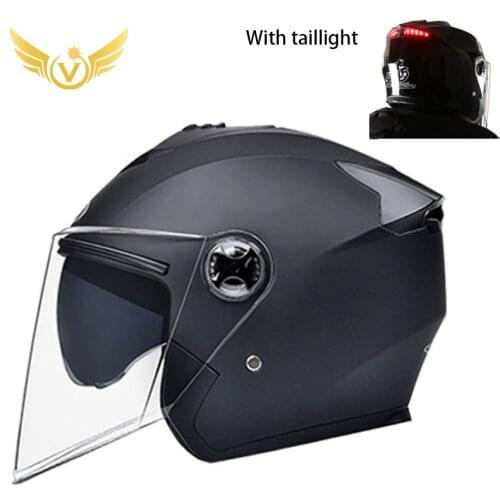 Motorcycle Helmet Half Face ABS Motorbike Helmet Electric Safety Double Lens Helmet Moto Casque for Women/Men Casco Moto